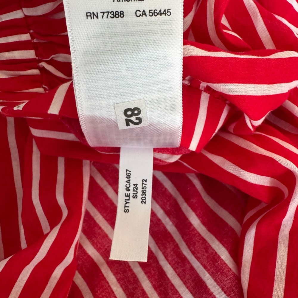 NWOT J. Crew Cotton Voile Beach Coverup Skirt Red & White Stripes Sz L Sold Out - Picture 7 of 8